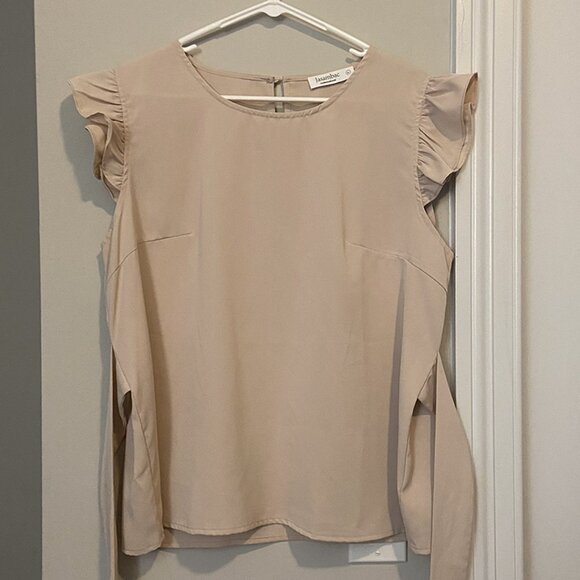 Amazon JASAMBAC Ruffle Sleeve Tie-Waist Blouse, Size XL - Picture 7 of 12